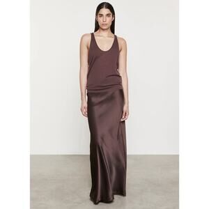 ENZA COSTA Tissue Cashmere Tank Top Womens Medium Brown Scoop Knit Layering NEW